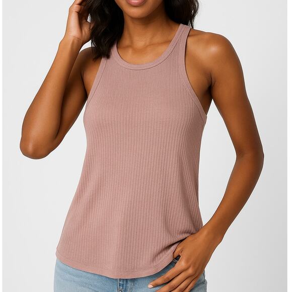 Intimately Free People Women's Ribbed Tank Top Sm Pink Mauve Sleeveless Flowy - Picture 1 of 7